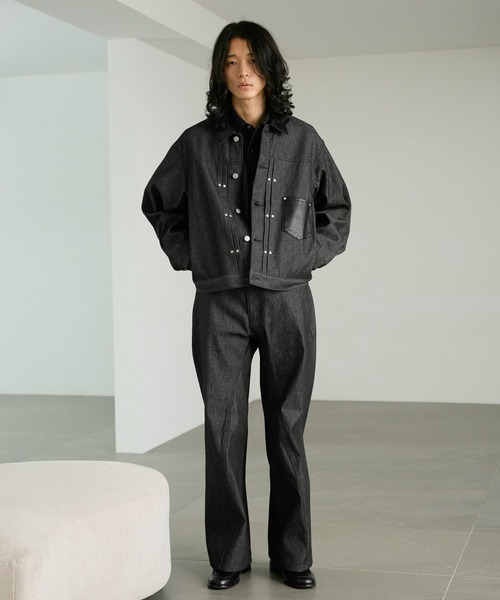 RAGEBLUE(レイジブルー)の「COMPACT SWITCHING DENIM JACKET/コンパクト切り替えデニムジャケット【セットアップ対応】(デニムジャケット・メンズ・ブラック/インディゴブルー・MEDIUM/LARGE)」の17枚目の写真