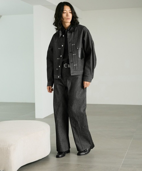 RAGEBLUE(レイジブルー)の「COMPACT SWITCHING DENIM JACKET/コンパクト切り替えデニムジャケット【セットアップ対応】(デニムジャケット・メンズ・ブラック/インディゴブルー・MEDIUM/LARGE)」の18枚目の写真