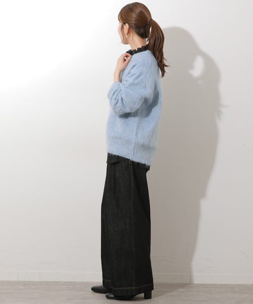 JOURNAL STANDARD relume(ジャーナルスタンダード レリューム)の「《WEB限定》フリルネックボリュームスリーブブラウス(シャツ/ブラウス・レディース・ホワイト/ブラック・FREE)」の4枚目の写真