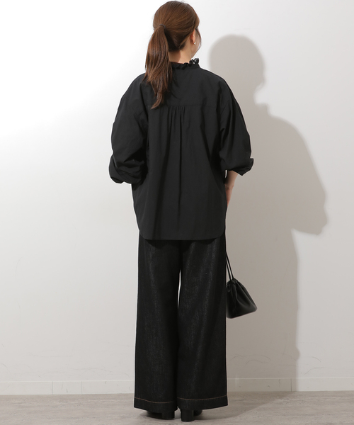 JOURNAL STANDARD relume(ジャーナルスタンダード レリューム)の「《WEB限定》フリルネックボリュームスリーブブラウス(シャツ/ブラウス・レディース・ホワイト/ブラック・FREE)」の8枚目の写真