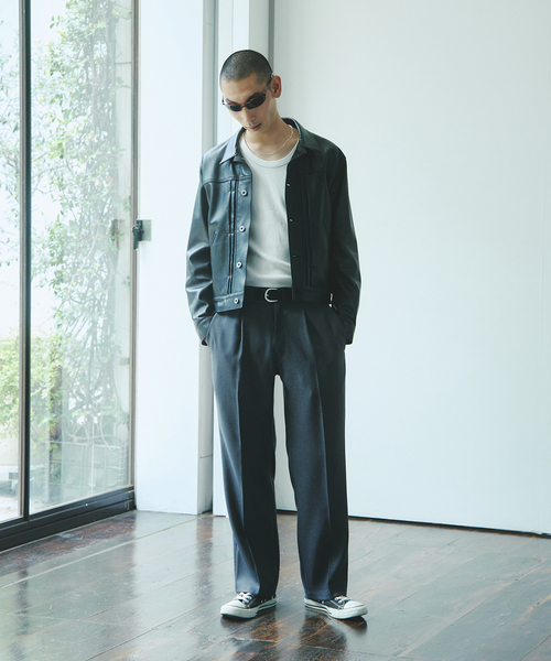 JOURNAL STANDARD(ジャーナルスタンダード)の「シープ レザー トラッカー(ライダースジャケット・メンズ・ブラック・SMALL/MEDIUM/LARGE)」の2枚目の写真