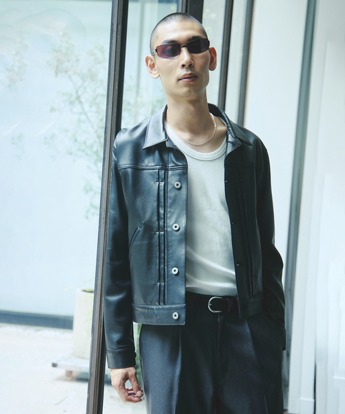 JOURNAL STANDARD(ジャーナルスタンダード)の「シープ レザー トラッカー(ライダースジャケット・メンズ・ブラック・SMALL/MEDIUM/LARGE)」の3枚目の写真