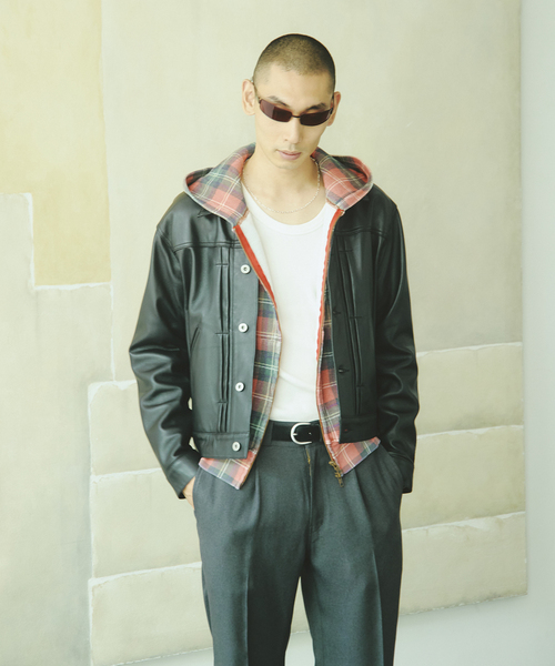 JOURNAL STANDARD(ジャーナルスタンダード)の「シープ レザー トラッカー(ライダースジャケット・メンズ・ブラック・SMALL/MEDIUM/LARGE)」の8枚目の写真
