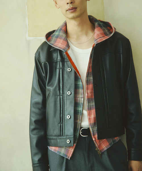 JOURNAL STANDARD(ジャーナルスタンダード)の「シープ レザー トラッカー(ライダースジャケット・メンズ・ブラック・SMALL/MEDIUM/LARGE)」の13枚目の写真