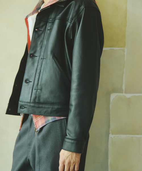 JOURNAL STANDARD(ジャーナルスタンダード)の「シープ レザー トラッカー(ライダースジャケット・メンズ・ブラック・SMALL/MEDIUM/LARGE)」の14枚目の写真