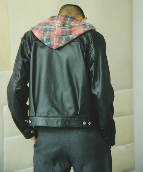 JOURNAL STANDARD(ジャーナルスタンダード)の「シープ レザー トラッカー(ライダースジャケット・メンズ・ブラック・SMALL/MEDIUM/LARGE)」の15枚目の写真