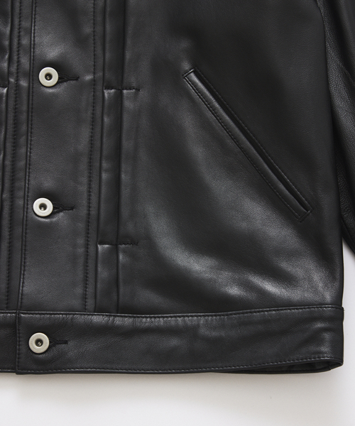 JOURNAL STANDARD(ジャーナルスタンダード)の「シープ レザー トラッカー(ライダースジャケット・メンズ・ブラック・SMALL/MEDIUM/LARGE)」の19枚目の写真