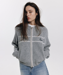 a lined zip-cardigan (grey)