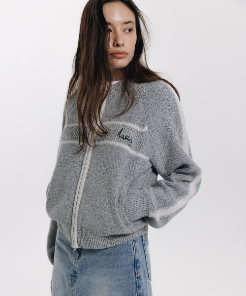 haag(ヘイグ)の「a lined zip-cardigan (grey)(カーディガン/ボレロ・レディース・その他・FREE)」の3枚目の写真
