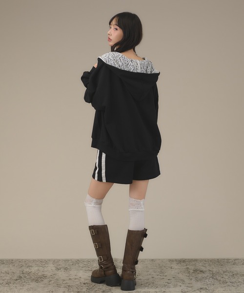 apres jour mignon(アプレジュールミニョン)の「【SETUP着用可能】レース付きショートパンツ(その他パンツ・レディース・ブラック/ブラウン系その他/杢グレー・フリー/LARGE)」の13枚目の写真