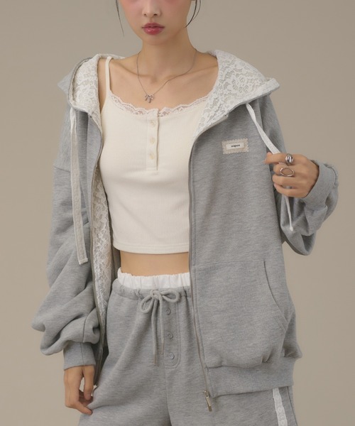 apres jour mignon(アプレジュールミニョン)の「【SETUP着用可能】レース付きショートパンツ(その他パンツ・レディース・ブラック/ブラウン系その他/杢グレー・フリー/LARGE)」の22枚目の写真