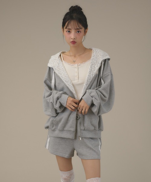 apres jour mignon(アプレジュールミニョン)の「【SETUP着用可能】レース付きショートパンツ(その他パンツ・レディース・ブラック/ブラウン系その他/杢グレー・フリー/LARGE)」の21枚目の写真