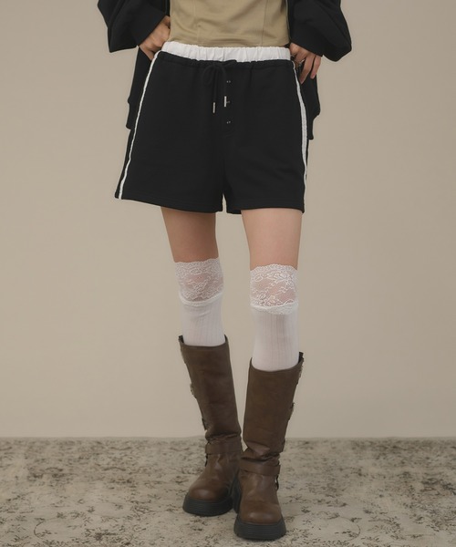 apres jour mignon(アプレジュールミニョン)の「【SETUP着用可能】レース付きショートパンツ(その他パンツ・レディース・ブラック/ブラウン系その他/杢グレー・フリー/LARGE)」の5枚目の写真