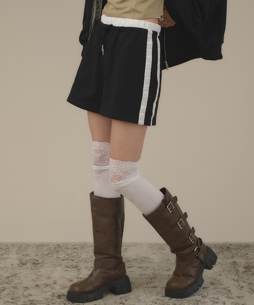 apres jour mignon(アプレジュールミニョン)の「【SETUP着用可能】レース付きショートパンツ(その他パンツ・レディース・ブラック/ブラウン系その他/杢グレー・フリー/LARGE)」の6枚目の写真