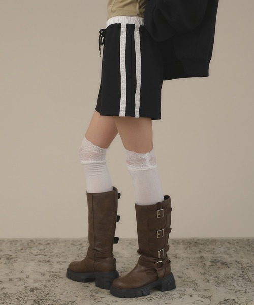 apres jour mignon(アプレジュールミニョン)の「【SETUP着用可能】レース付きショートパンツ(その他パンツ・レディース・ブラック/ブラウン系その他/杢グレー・フリー/LARGE)」の7枚目の写真