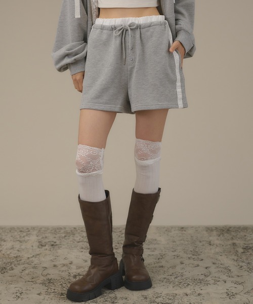 apres jour mignon(アプレジュールミニョン)の「【SETUP着用可能】レース付きショートパンツ(その他パンツ・レディース・ブラック/ブラウン系その他/杢グレー・フリー/LARGE)」の14枚目の写真