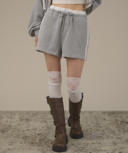apres jour mignon(アプレジュールミニョン)の「【SETUP着用可能】レース付きショートパンツ(その他パンツ・レディース・ブラック/ブラウン系その他/杢グレー・フリー/LARGE)」の15枚目の写真