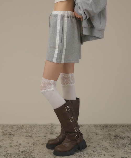 apres jour mignon(アプレジュールミニョン)の「【SETUP着用可能】レース付きショートパンツ(その他パンツ・レディース・ブラック/ブラウン系その他/杢グレー・フリー/LARGE)」の16枚目の写真