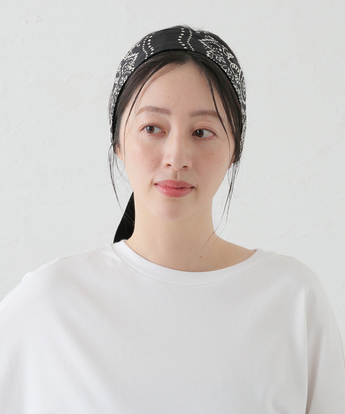 FRAMeWORK(フレームワーク)の「manipuri/マニプリ 別注ベルベットケンサキミニ カレイドバンダナBLACK(バンダナ/スカーフ・レディース・ブラック・FREE)」の8枚目の写真