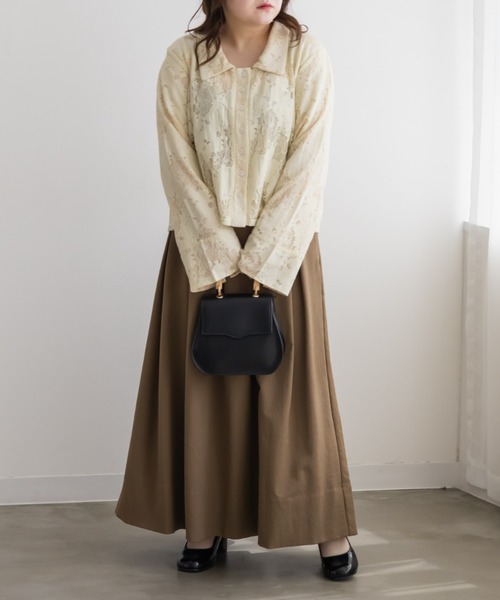 CLETTE(クレット)の「カラーレースシャツ(シャツ/ブラウス・レディース・ブラック/ピンク/イエロー・LL/4L/3L)」の10枚目の写真