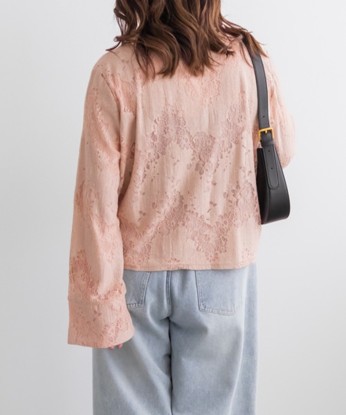 CLETTE(クレット)の「カラーレースシャツ(シャツ/ブラウス・レディース・ブラック/ピンク/イエロー・LL/4L/3L)」の14枚目の写真