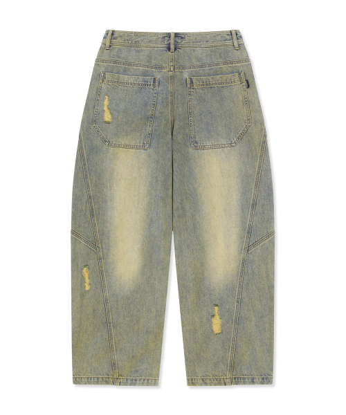 BROWNBREATH（ブラウンブレス）の「VINTAGE DESTROYED DENIM PANTS（デニムパンツ・レディース・ダークブルー・SMALL/MEDIUM/LARGE/X-LARGE）」の2枚目の写真