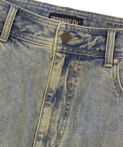 BROWNBREATH（ブラウンブレス）の「VINTAGE DESTROYED DENIM PANTS（デニムパンツ・レディース・ダークブルー・SMALL/MEDIUM/LARGE/X-LARGE）」の5枚目の写真
