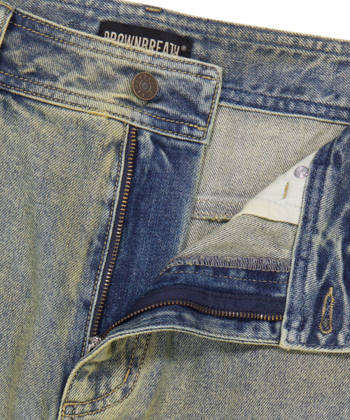 BROWNBREATH（ブラウンブレス）の「VINTAGE DESTROYED DENIM PANTS（デニムパンツ・レディース・ダークブルー・SMALL/MEDIUM/LARGE/X-LARGE）」の6枚目の写真