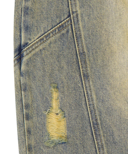 BROWNBREATH（ブラウンブレス）の「VINTAGE DESTROYED DENIM PANTS（デニムパンツ・レディース・ダークブルー・SMALL/MEDIUM/LARGE/X-LARGE）」の8枚目の写真