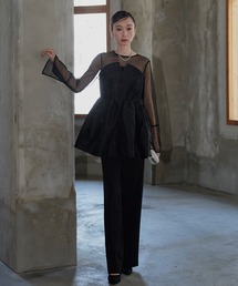 新品✨リルアー Jacquard lace pencil ドレス オケージョン黒 Jacquard lace pencil dress（ドレス）｜LE'RURE（リルアー）の