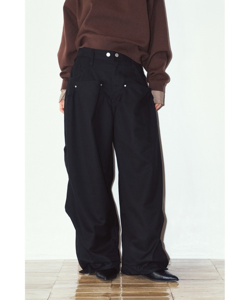 Knuth Marf(クヌースマーフ)の「cling draped pants(unisex)(その他パンツ・レディース・ブラック/ブラウン・SMALL/MEDIUM/X-SMALL)」の1枚目の写真