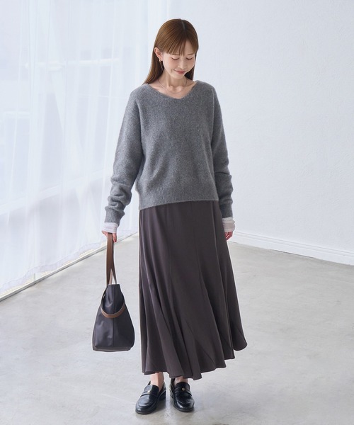 ROPE' PICNIC(ロペピクニック)の「フレア シルエット エスカルゴ スカート(スカート・レディース・キナリ/チャコールグレー・FREE)」の3枚目の写真