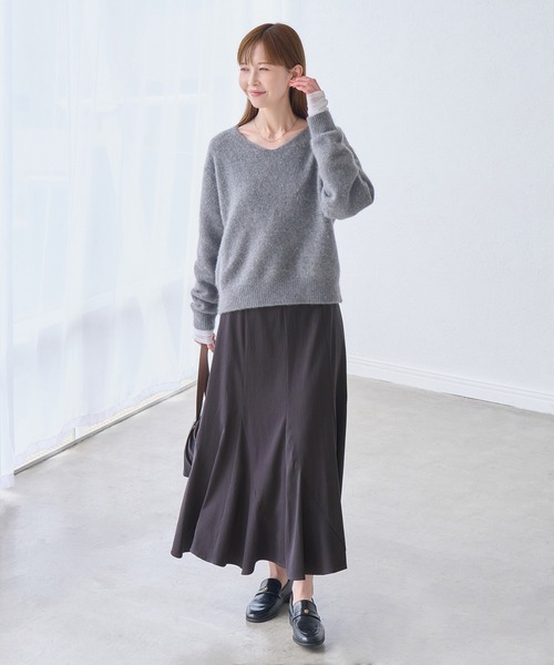 ROPE' PICNIC(ロペピクニック)の「フレア シルエット エスカルゴ スカート(スカート・レディース・キナリ/チャコールグレー・FREE)」の4枚目の写真