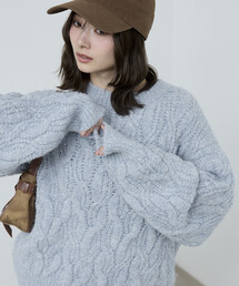 PUBLUX/パブリュクス オーバーサイズ ケーブルニット 限定展開