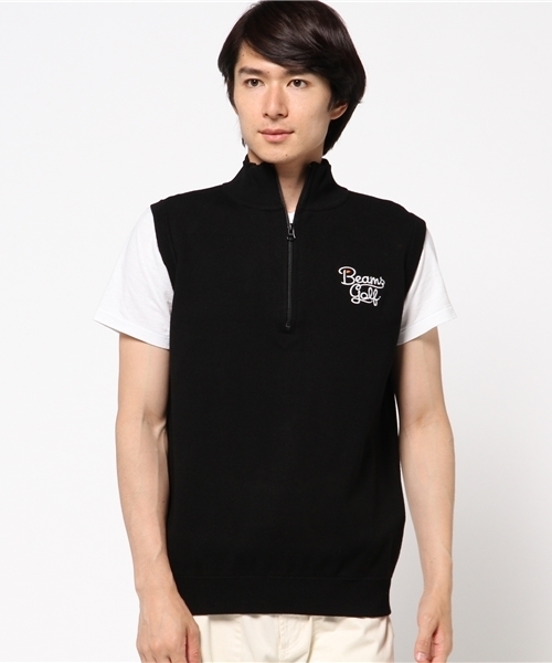 BEAMS GOLF(ビームスゴルフ)メンズゴルフ　ハーフジップ ニット ベスト BEAMS GOLF(ビームスゴルフ)メンズゴルフ ハーフジップ ニット