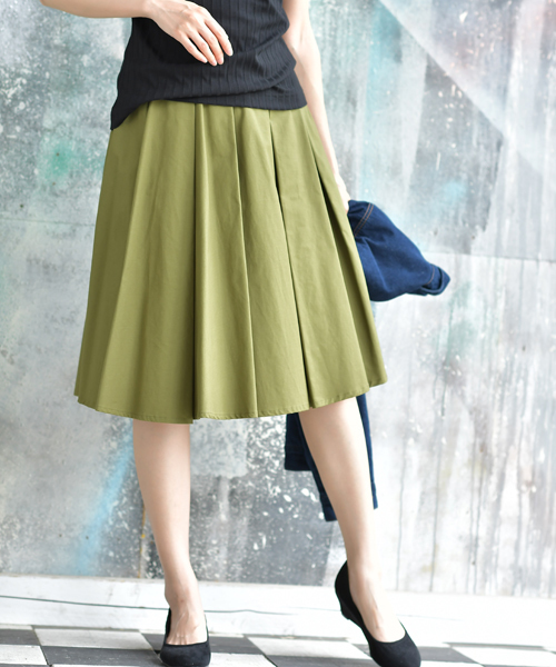 rps（アールピーエス）の「ウエストタックフレアースカート（スカート・レディース・ブラック/カーキ/キャメル/ボルドー/ダークグリーン/マスタード/グレイッシュベージュ/ネイビー/ピンク/ミント/グレー・M）」の5枚目の写真