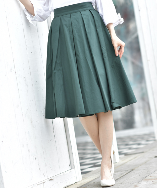 rps（アールピーエス）の「ウエストタックフレアースカート（スカート・レディース・ブラック/カーキ/キャメル/ボルドー/ダークグリーン/マスタード/グレイッシュベージュ/ネイビー/ピンク/ミント/グレー・M）」の4枚目の写真