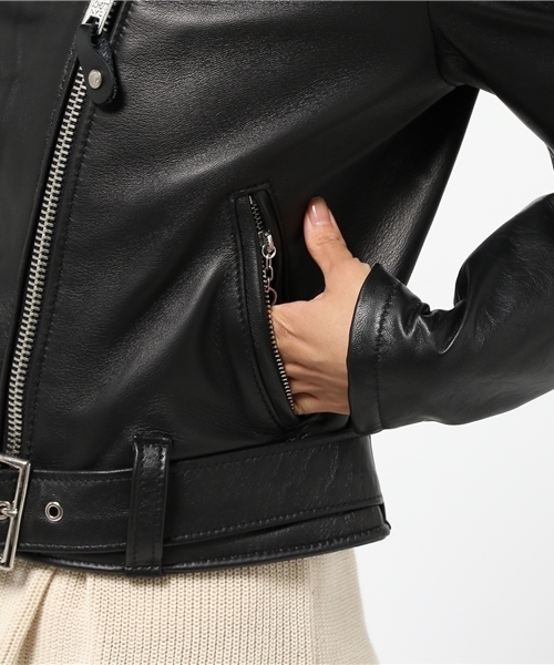 schott（ショット）の「Schott 【218W LAMB ONE STAR】ライダースジャケット（ライダースジャケット・レディース・ブラック・S）」の8枚目の写真