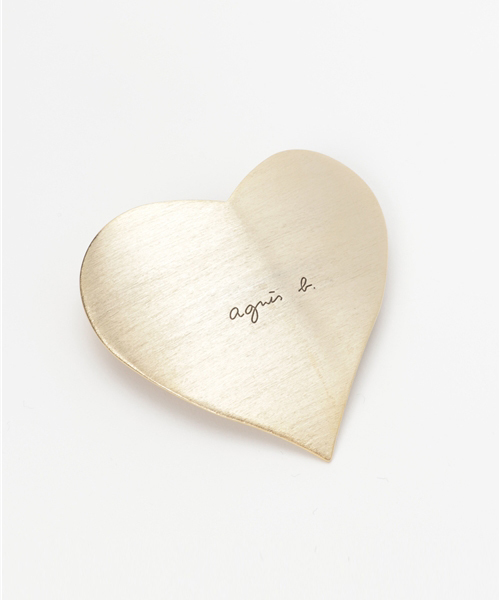 agnes b.(アニエスベー)の「【WEB限定】HA03-09 ハートモチーフへアバレッタ(バレッタ/ヘアクリップ)」|ゴールド