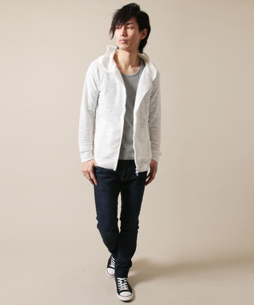THE CASUAL(カジュアル)の「スラブインレイジップパーカー(パーカー・メンズ・グレー/杢グレー/ホワイト/ホワイト系その他/ブラック/ブラック系その他・L/M)」の9枚目の写真