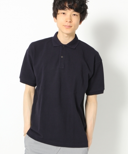 GLOBAL WORK（グローバルワーク）の「カノコBIGポロ/744705（ポロシャツ・メンズ・グレー/ネイビー/レッド/ホワイト・SMALL/MEDIUM/LARGE/X-LARGE）」の3枚目の写真