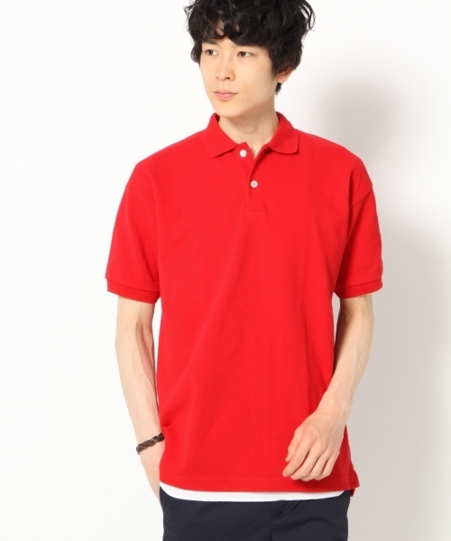 GLOBAL WORK（グローバルワーク）の「カノコBIGポロ/744705（ポロシャツ・メンズ・グレー/ネイビー/レッド/ホワイト・SMALL/MEDIUM/LARGE/X-LARGE）」の4枚目の写真