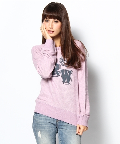 WEGO（ウィゴー）の「ガーゼウラ毛Ptスウェット（スウェット・レディース・ダークグレー/ベージュ/ブルー/マスタード/オレンジ/オフホワイト/グレー系その他/ネイビー/パープル/ライトイエロー/ライトピンク/レッド・FREE）」の7枚目の写真