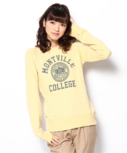 WEGO（ウィゴー）の「ガーゼウラ毛Ptスウェット（スウェット・レディース・ダークグレー/ベージュ/ブルー/マスタード/オレンジ/オフホワイト/グレー系その他/ネイビー/パープル/ライトイエロー/ライトピンク/レッド・FREE）」の9枚目の写真