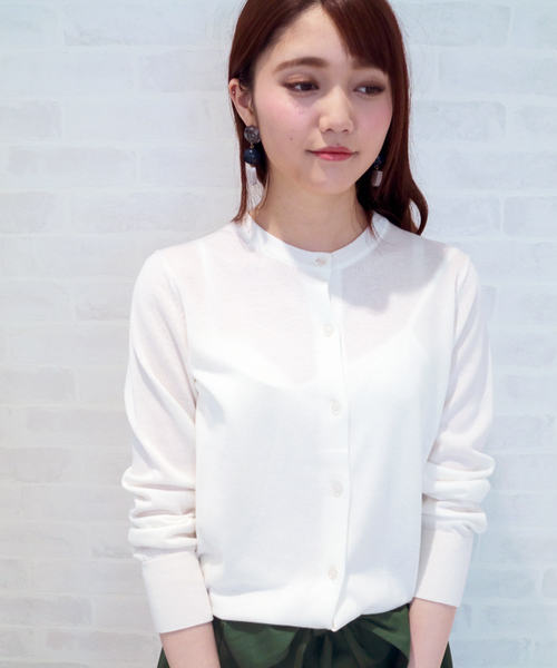 N.(N. Natural Beauty Basic)(エヌエヌナチュラルビューティーベーシック)の「UVハイゲージテンジクニットカーディガン(カーディガン/ボレロ・レディース・ピンク/ホワイト/イエロー/ブラック・MEDIUM)」の2枚目の写真