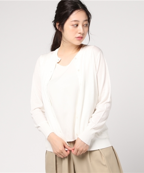 N.(N. Natural Beauty Basic)(エヌエヌナチュラルビューティーベーシック)の「UVハイゲージテンジクニットカーディガン(カーディガン/ボレロ・レディース・ピンク/ホワイト/イエロー/ブラック・MEDIUM)」の11枚目の写真