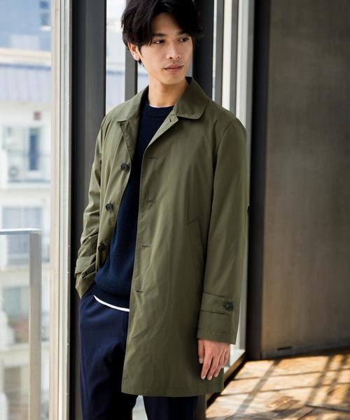 green label relaxing（グリーンレーベルリラクシング）の「【Begin 2018年1月号掲載】NM K シンダウン ステンカラーコート ◆（ステンカラーコート・メンズ・グレー/オリーブ/ネイビー・SMALL/LARGE/MEDIUM/X-LARGE）」の6枚目の写真