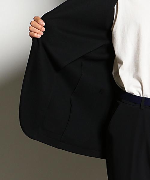 EN ROUTE(アンルート)の「ウールジャージーロングジャケット ◆(テーラードジャケット・メンズ・ブラック・1/2/3)」の3枚目の写真