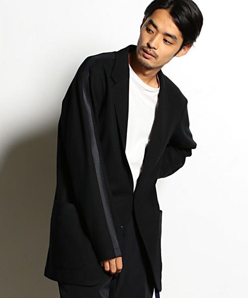 EN ROUTE(アンルート)の「ウールジャージーロングジャケット ◆(テーラードジャケット・メンズ・ブラック・1/2/3)」の2枚目の写真
