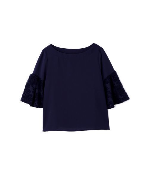 NATURAL BEAUTY BASIC（ナチュラルビューティーベーシック）の「◆カットジャガードブラウス【セットアップ対応商品】（シャツ/ブラウス・レディース・ホワイト系その他/ネイビー/グリーン・MEDIUM/SMALL）」の8枚目の写真